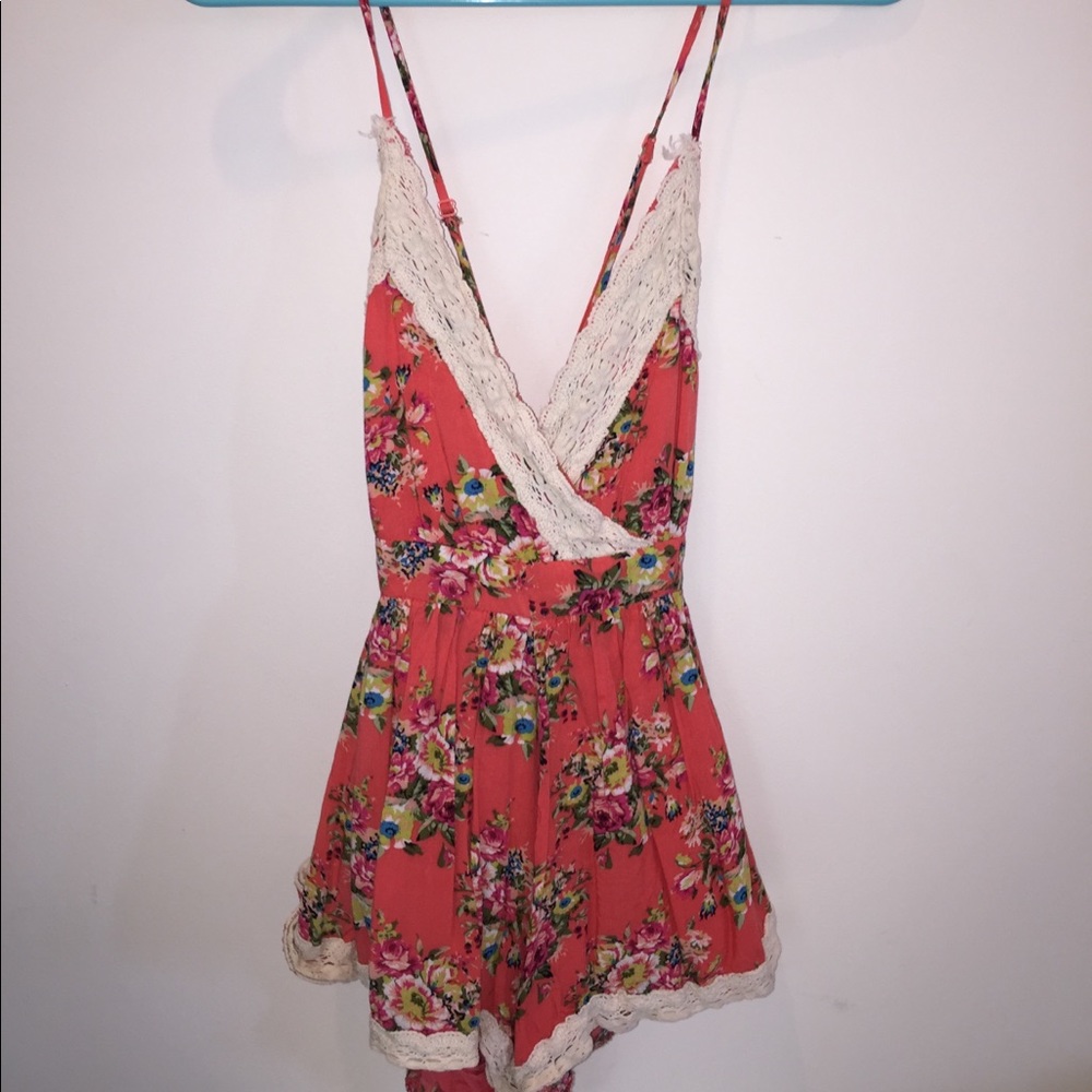 Pink Floral Romper